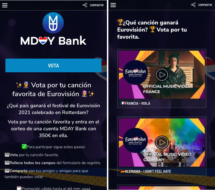 app votaciones eurovisión banco o caja