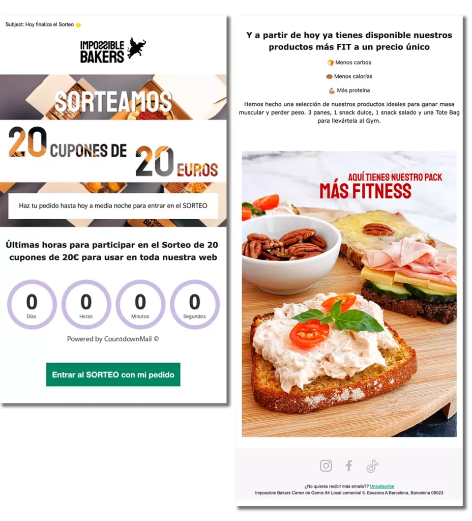 Impossible Bakers newsletter to promote a giveaway