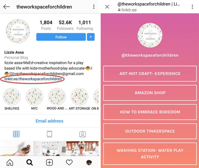 ejemplo de bases legales en la bio de Instagram