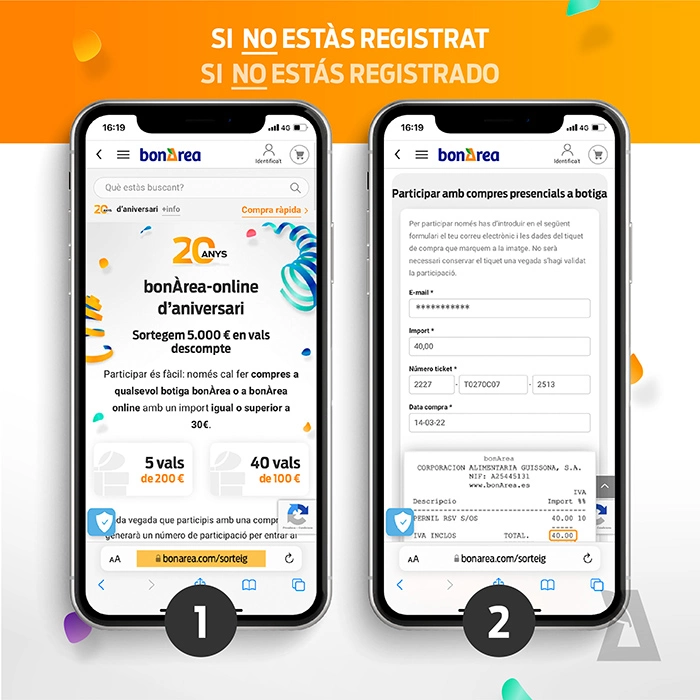 ejemplo de la comunicación del sorteo de bonÀrea