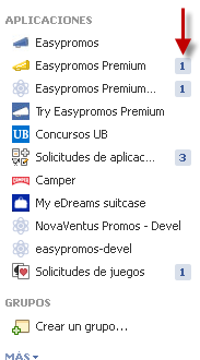 Bookmarks de aplicaciones en la página de inicio