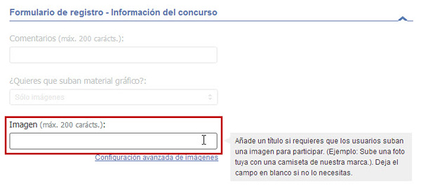 Easypromos - Campo imagen