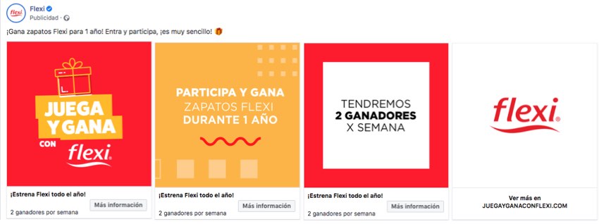 comunicacion en facebook e instagram sobre juego promocion