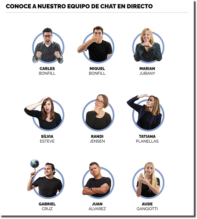equipo de atención al cliente por chat