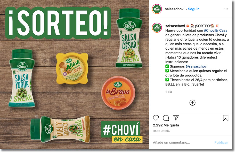 presentación de productos en redes sociales durante la cuarentena