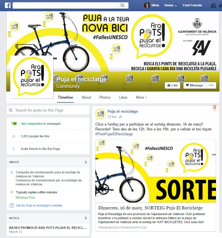 comunicación campaña reciclaje en Facebook
