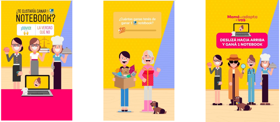 Comunicación en Stories de una campaña del Día de la Madre