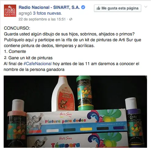 concurso en facebook de una radio