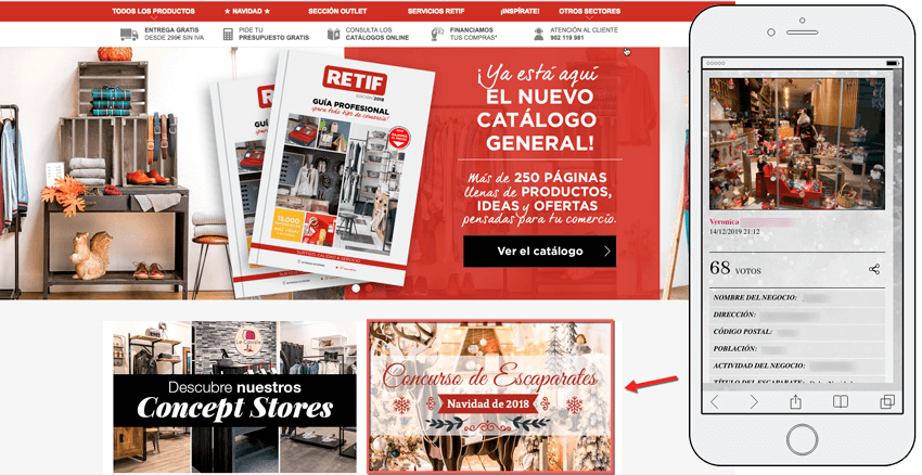 concurso escaparates presentado en web