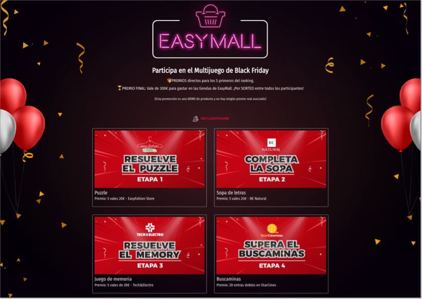 ejemplo de promoción multijuego black friday
