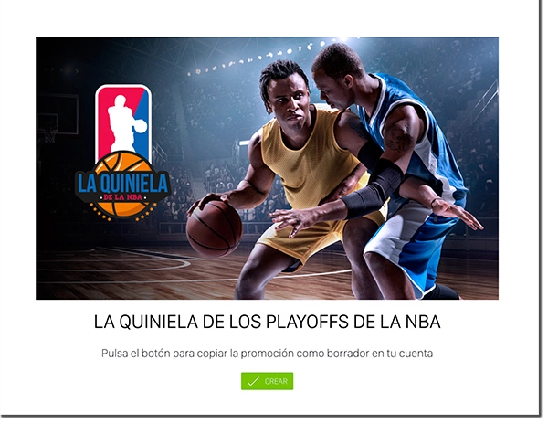 plantilla de diseño para crear una quiniela online de los playoffs de la NBA