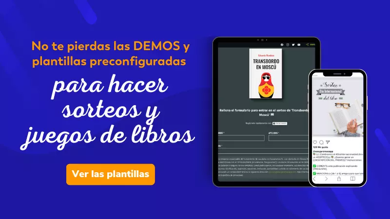 plantilla preconfiguradas para hacer un sorteo o concurso para el Día del Libro