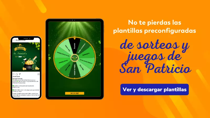 plantillas preconfiguradas para hacer sorteos y juegos de San Patricio