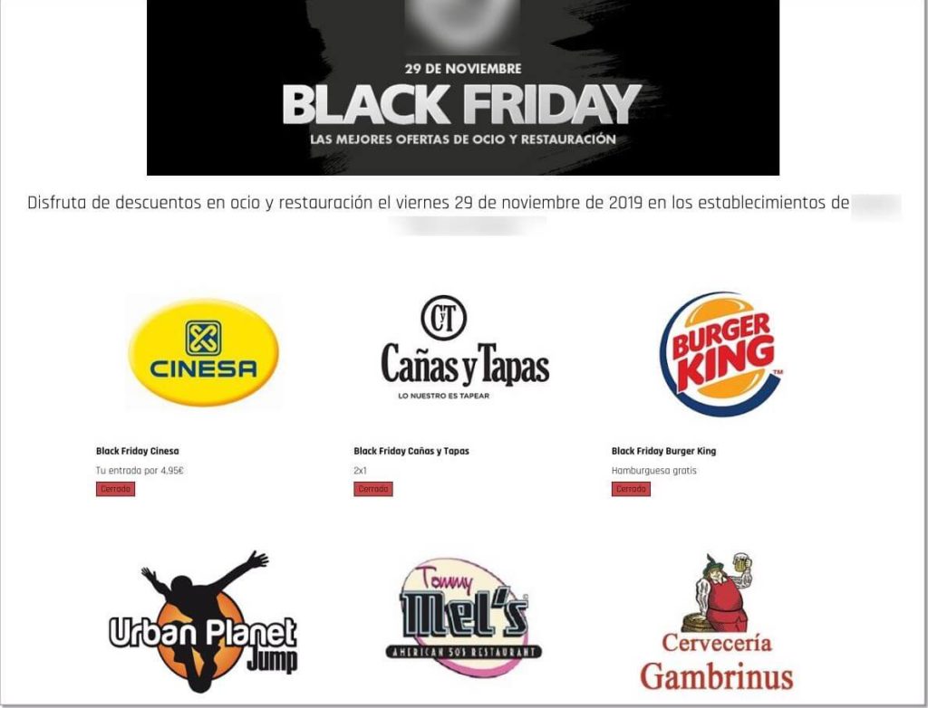 cuponera black friday centro comercial