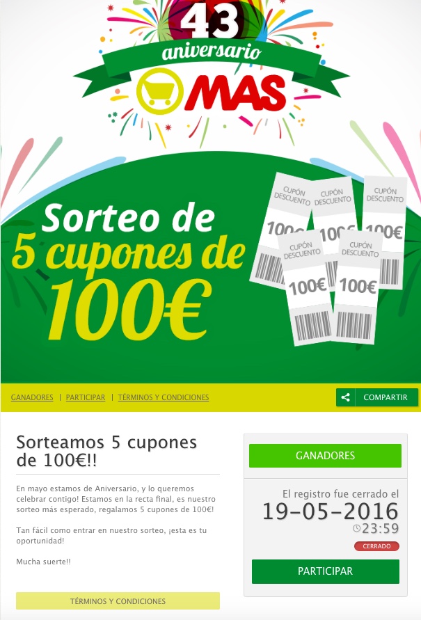 cupones supermercados MAS