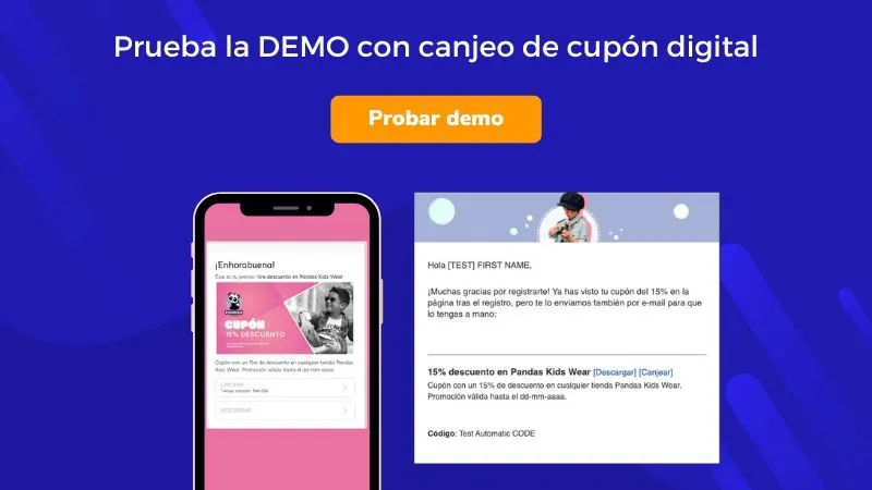 Demo de canjeo de cupones digitales en tienda física