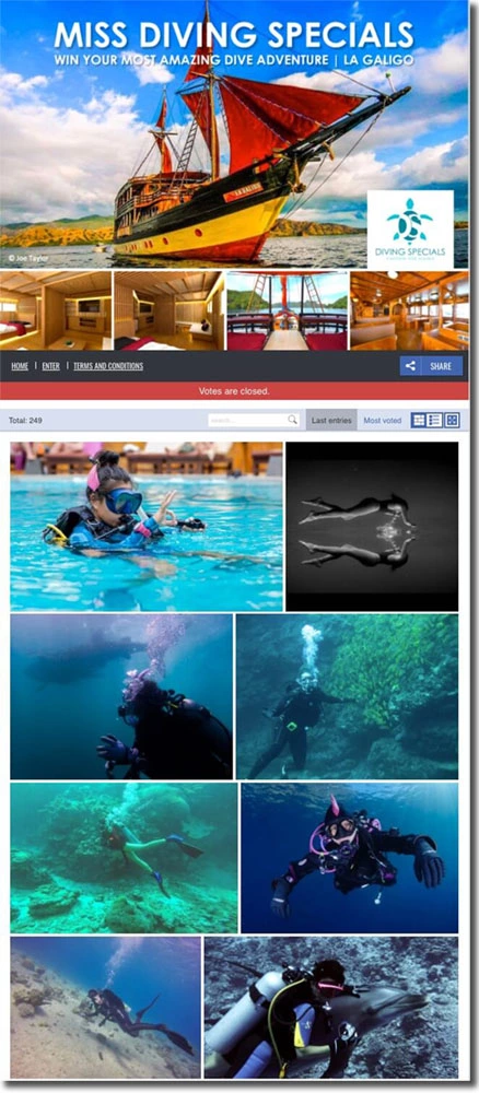 concurso de fotos Miss Diving Specials
