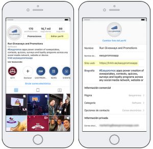 donde encontrar el link de la BIO de un perfil de Instagram