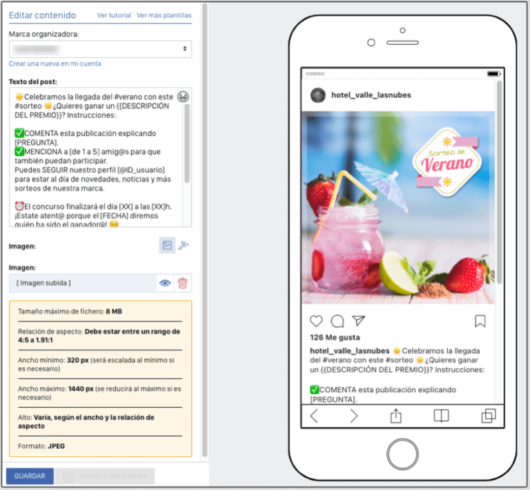 Utiliza Una Plantilla De Sorteo En Instagram Gratuita Easypromos