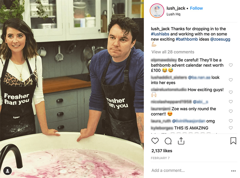 ejemplo detrás de las camaras de influencers