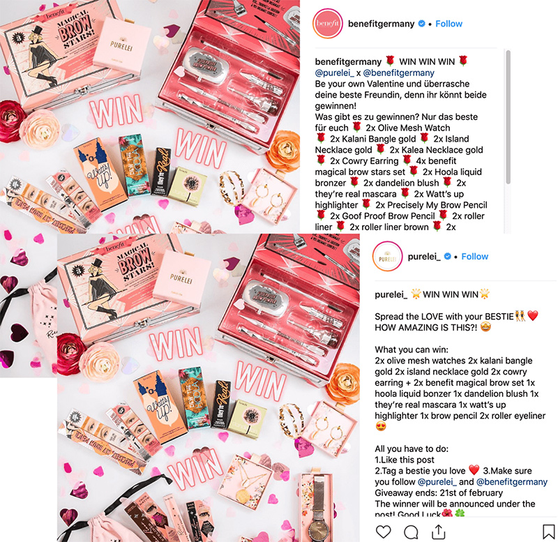 ejemplo post de influencer y post de marca