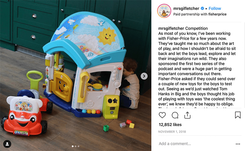 ejemplo influencer Fisherprice