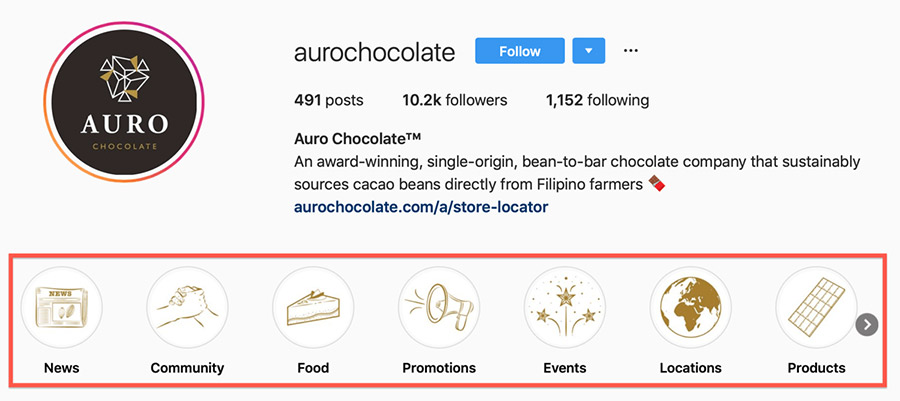 formas de compartir enlaces en Instagram: stories destacadas