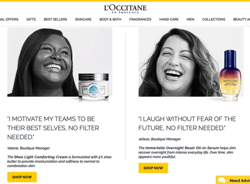 ejemplo campaña con influencers de l'Occitane en Provence