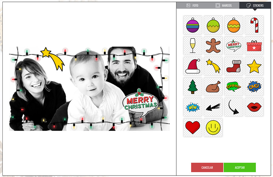 ejemplo de promoción PhotoFun de navidad