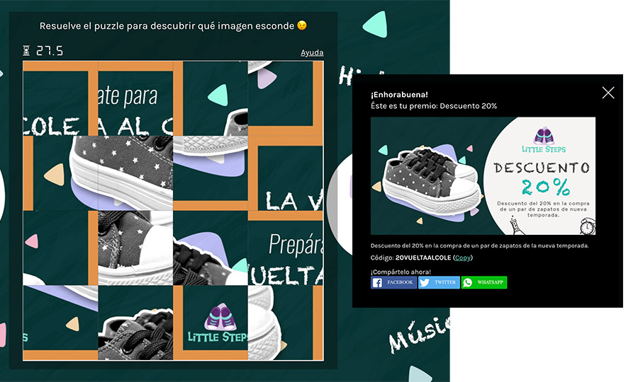 ejemplo de juego online para repartir cupones