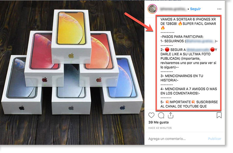 Guía para identificar sorteos falsos en Instagram y saber qué hacer