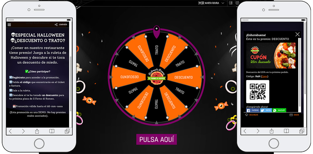 ejemplo de ruleta de premios de halloween