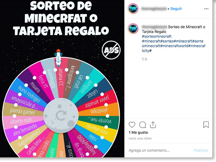 ejemplo-ruleta sorteos falsos Instagram