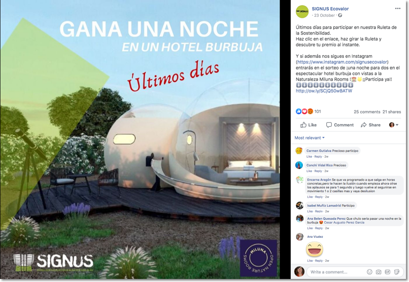 difusion ruleta en facebook