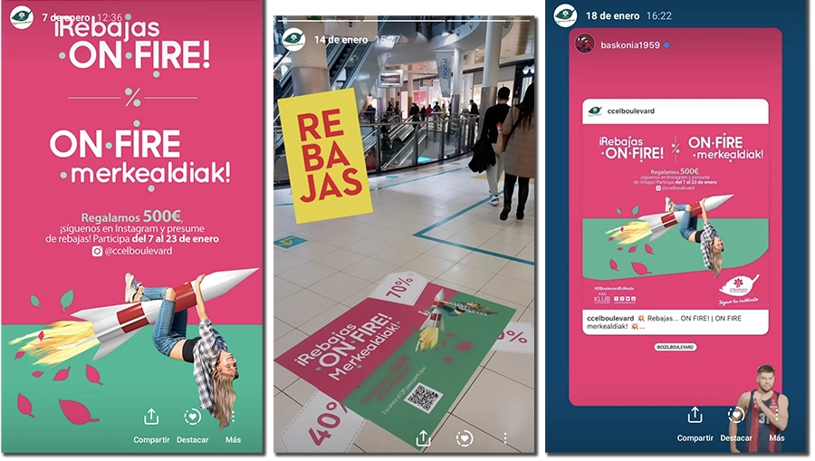 difusión de un sorteo en Instagram por rebajas en stories