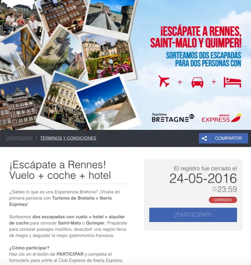escapada premio