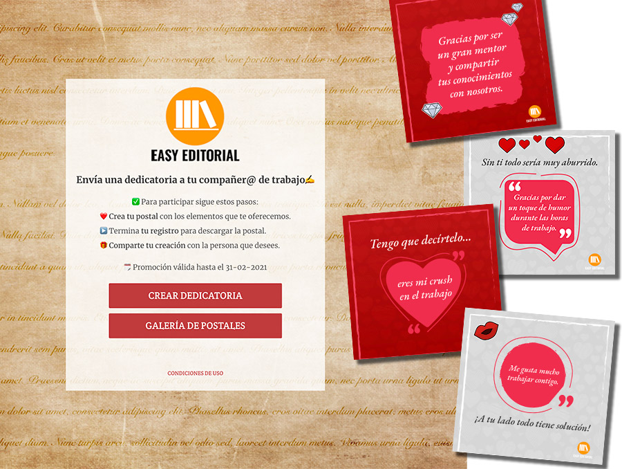 San Valentín en el trabajo: postales online