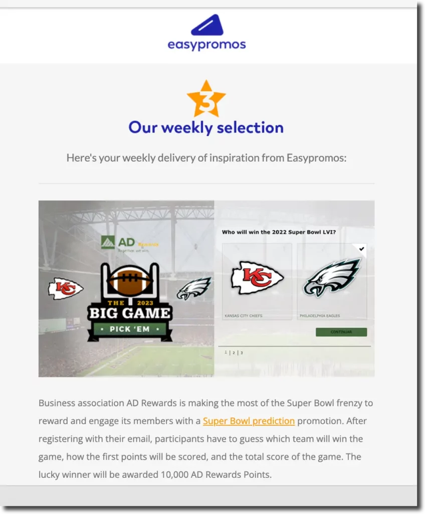 Newsletter with the logo in the header