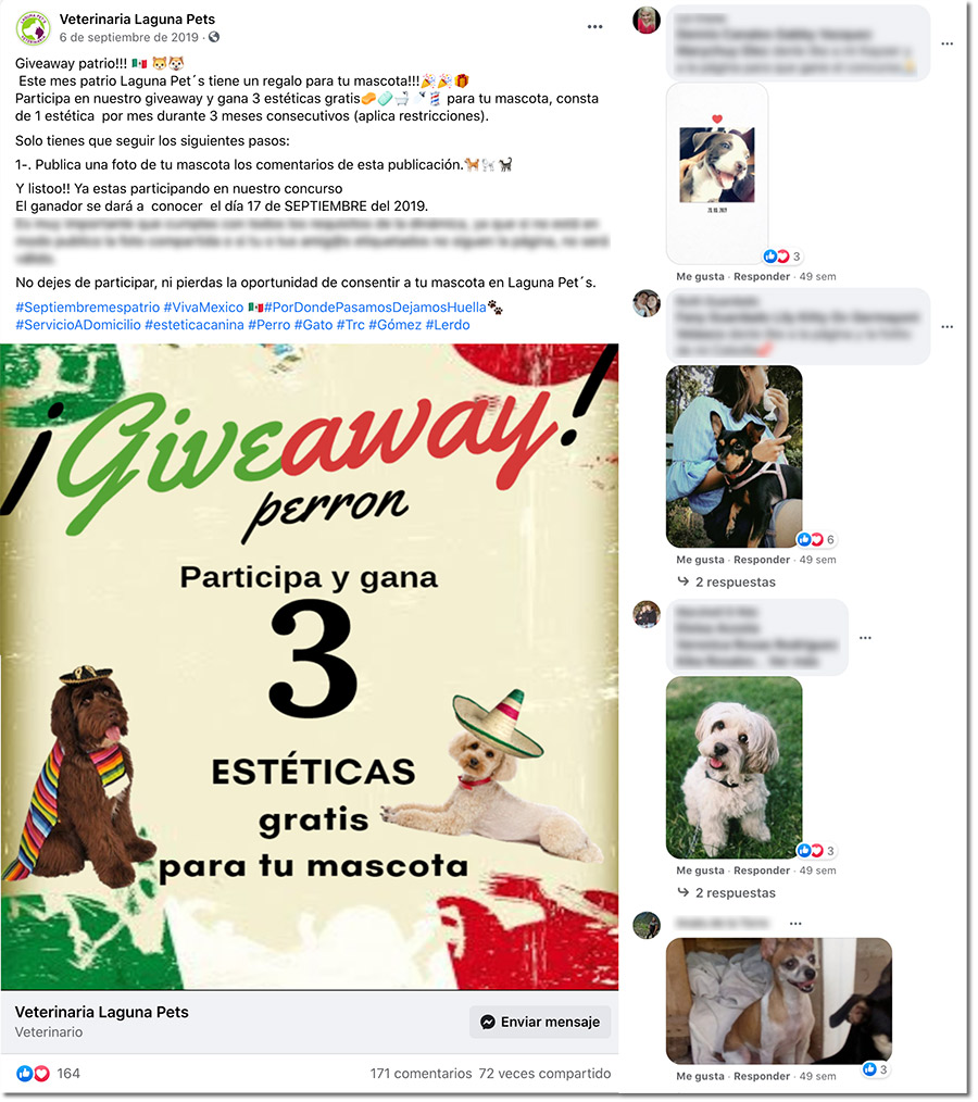 ejemplo de sorteo en facebook para mascotas del mes patrio