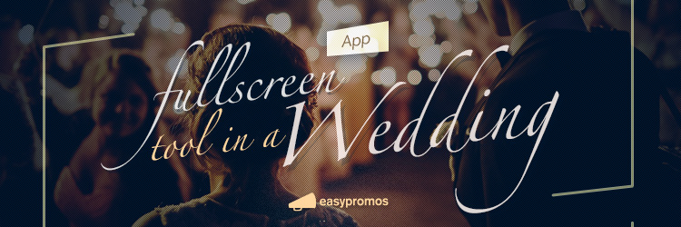 Pantalla completa en una boda