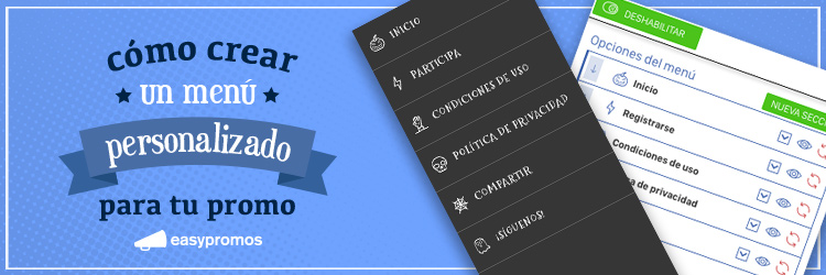 como crear un menu personalizado para tu promo