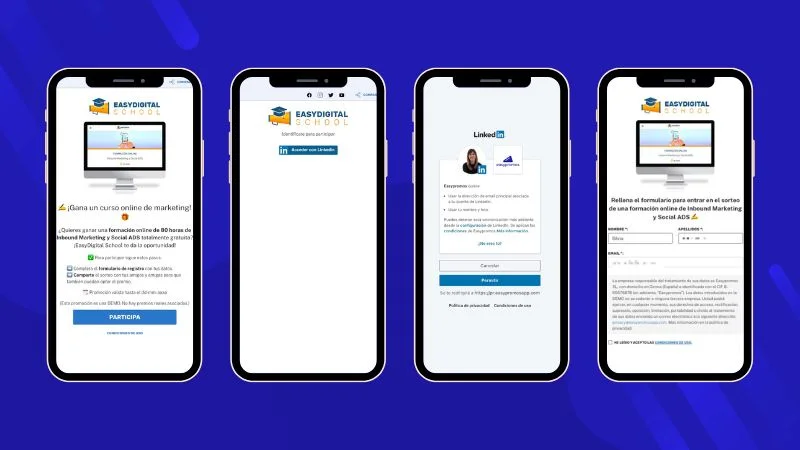 identificación vía login linkedin en promoción online