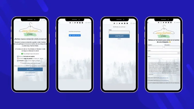 identificación vía email para registrarse en una promoción online