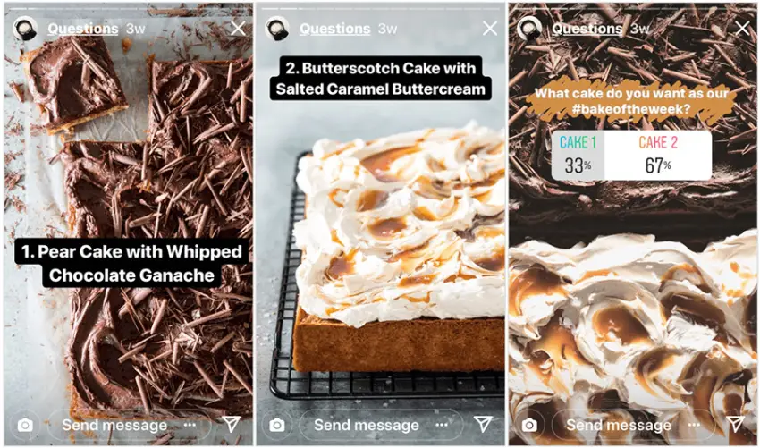 ejemplo de encuesta en las stories de instagram