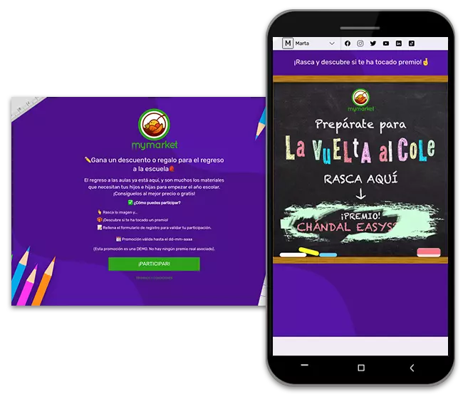 ejemplo de rasca y gana para el regreso a la escuela