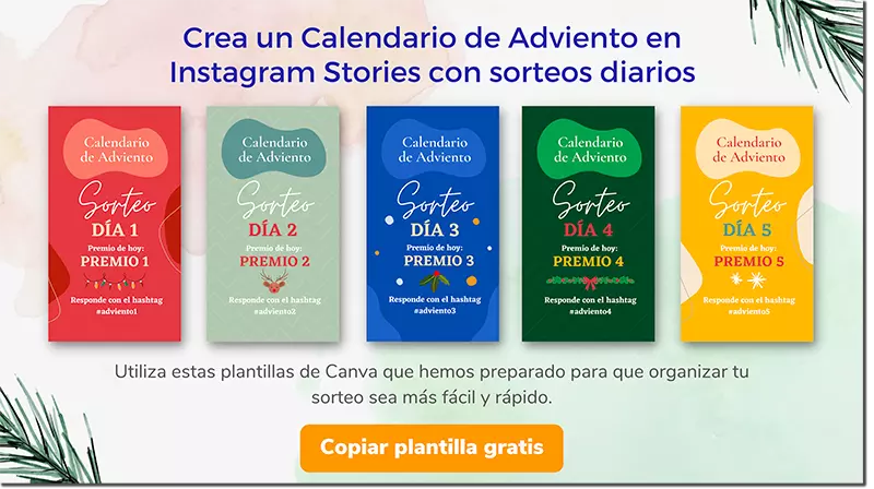 Plantilla para crear las imágenes para hacer un calendario de adviento en stories
