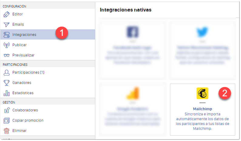integracion easypromos mailchimp
