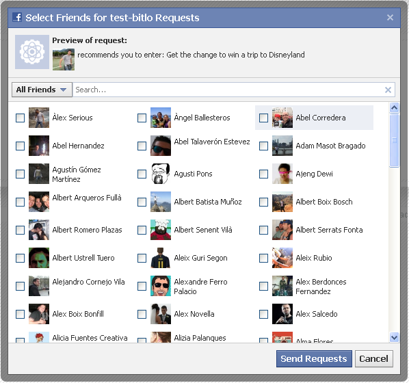 Tool for inviting friends Tool for inviting friends