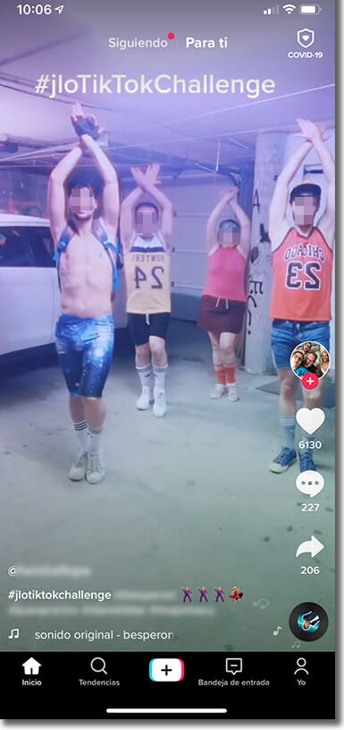 ejemplo reto TikTok, jlo challenge