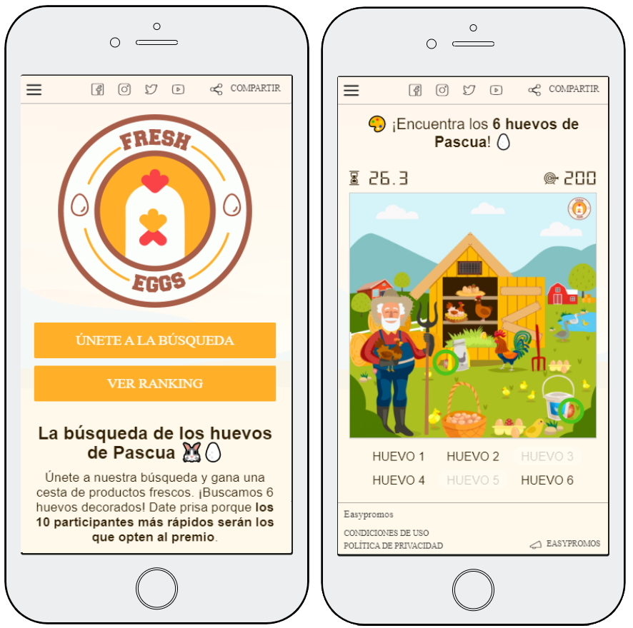 juego buscar huevos pascua
